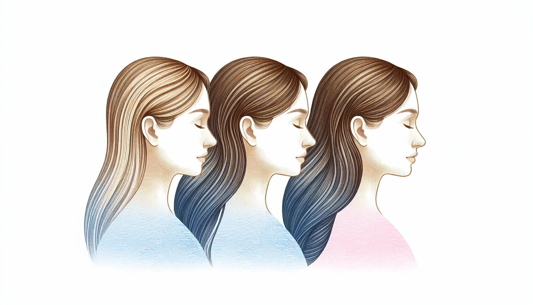 Illustration of hair growth cycle during postpartum period