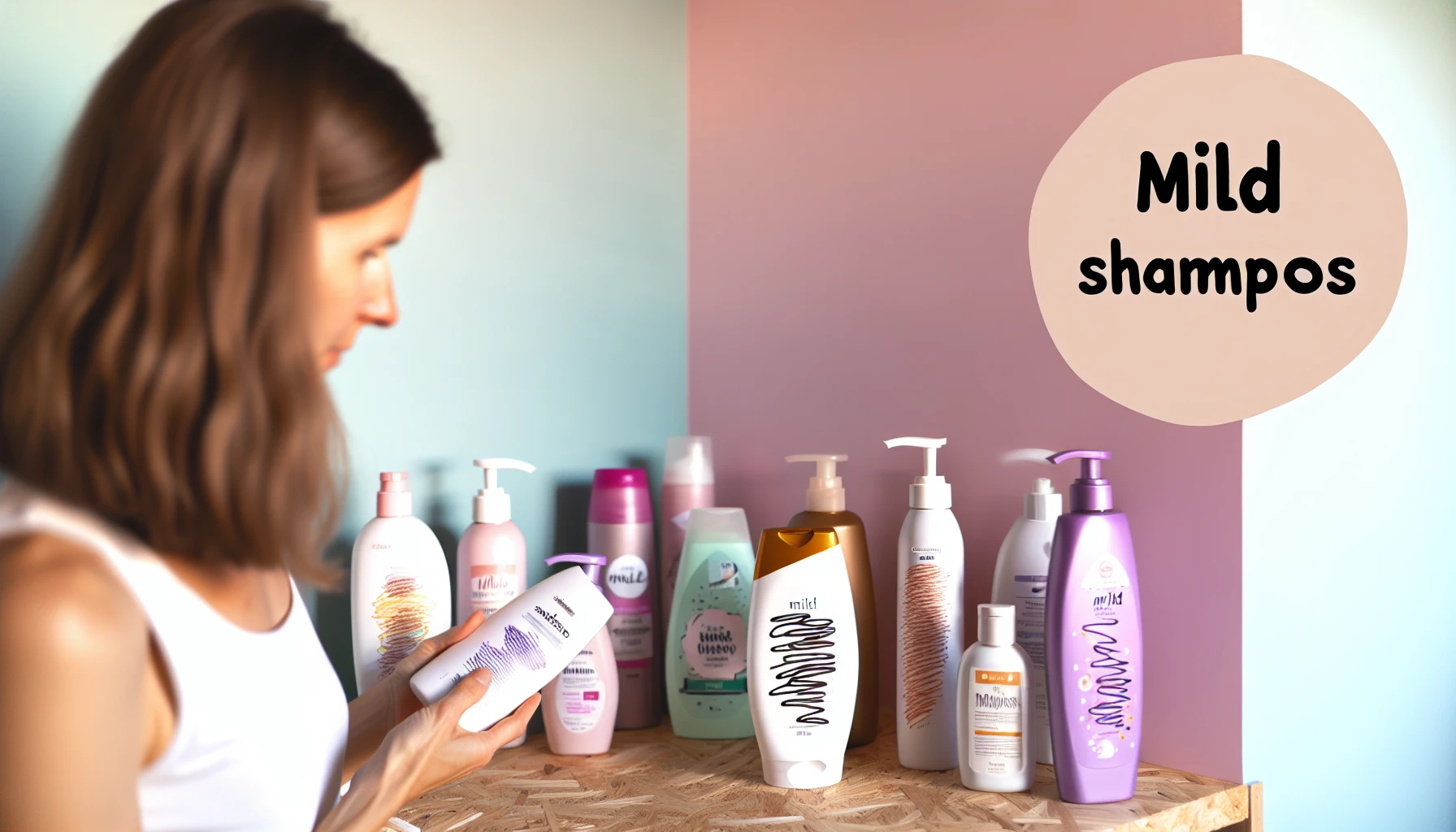 Photo of different types of mild shampoos